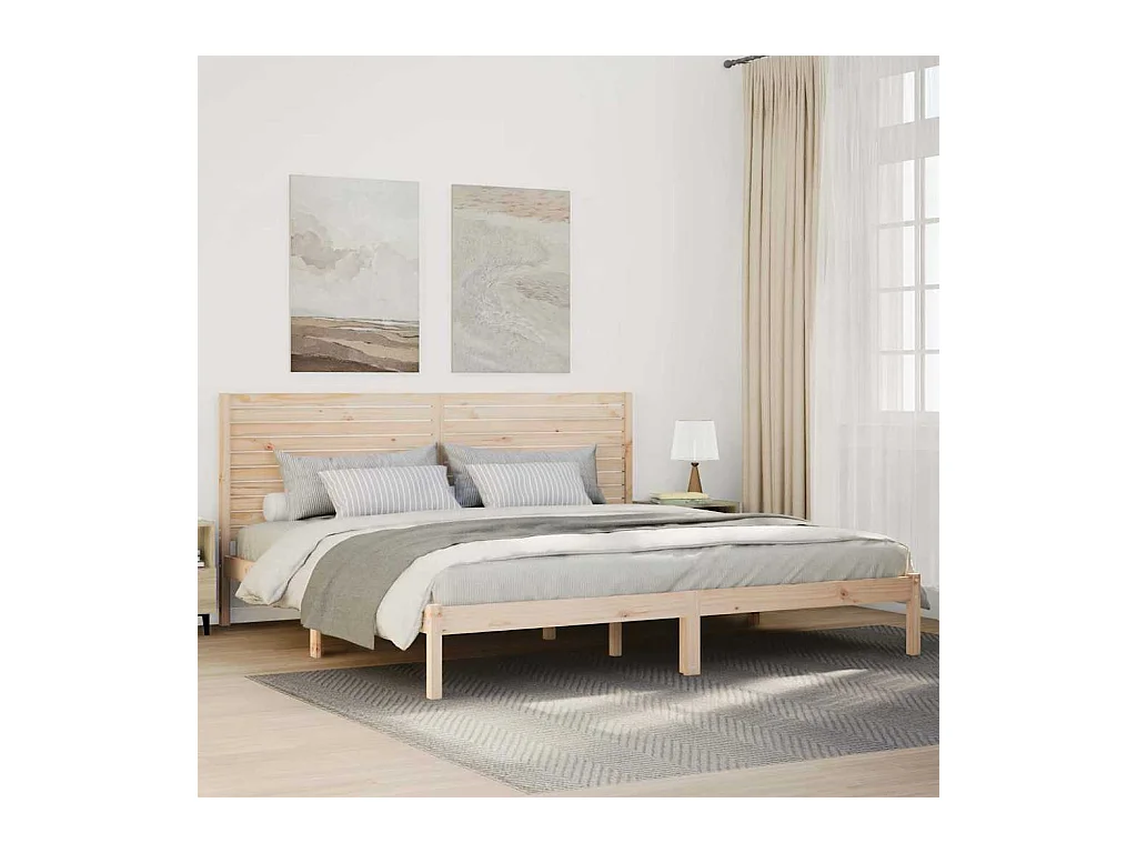 Letto per adulti | Letto matrimoniale | Giroletto Extra Lungo senza Materasso 180x210 cm Legno Massello