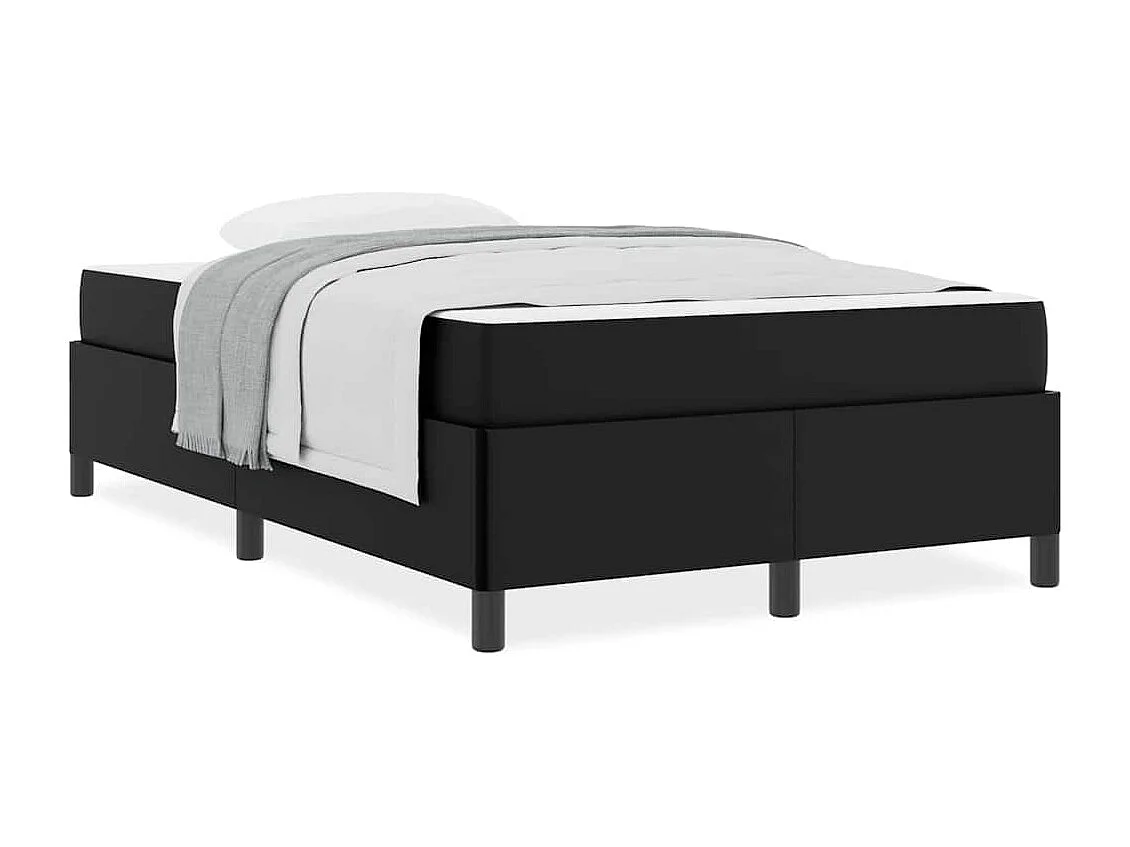 Letto singolo | Giroletto | Struttura del letto con materasso Nero 120x190 cm Tessuto