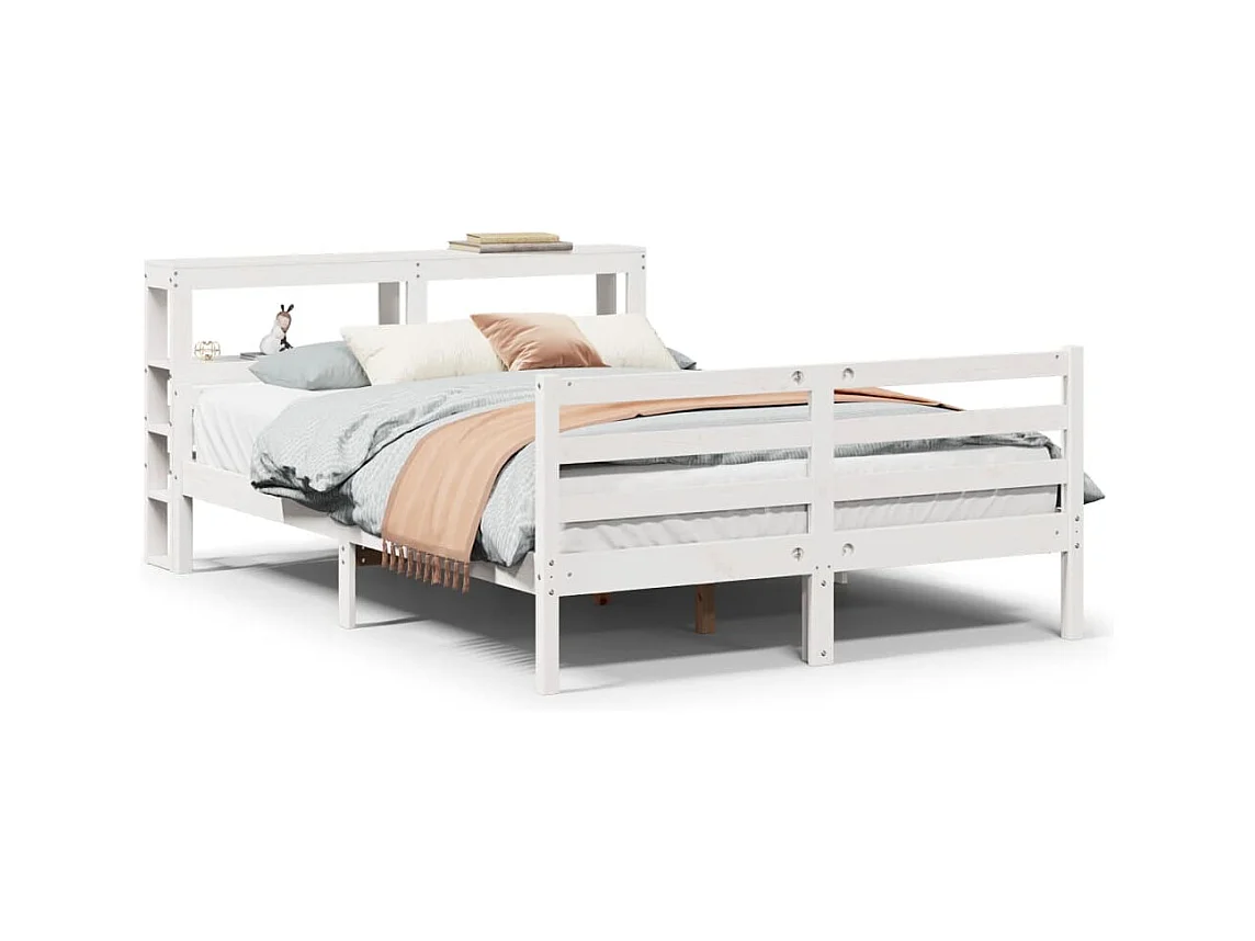 Letto per adulti | Letto matrimoniale | Giroletto con Testiera senza Materasso Bianco 140x200 cm