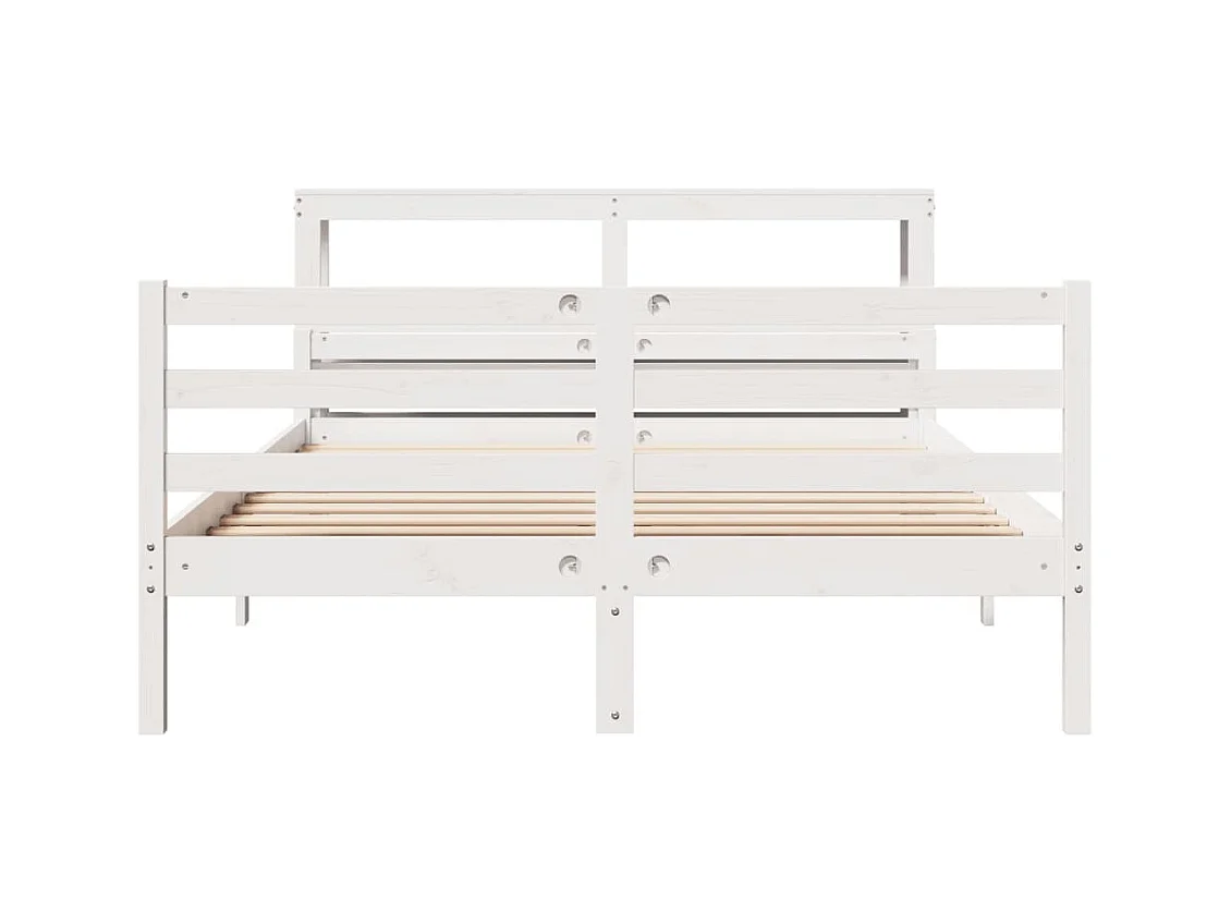 Letto per adulti | Letto matrimoniale | Giroletto con Testiera senza Materasso Bianco 140x200 cm