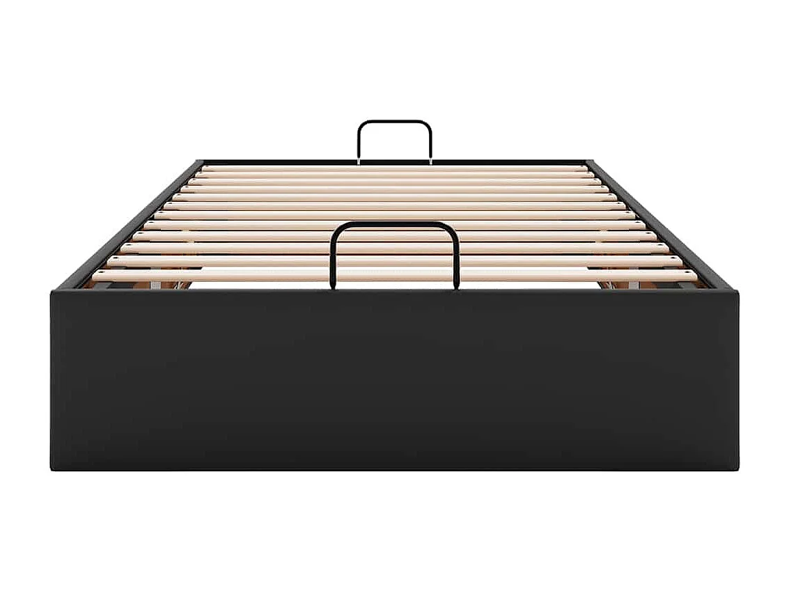 Lit simple | Lit adulte, enfant | Cadre de lit ottoman noir 90x200 cm similicuir