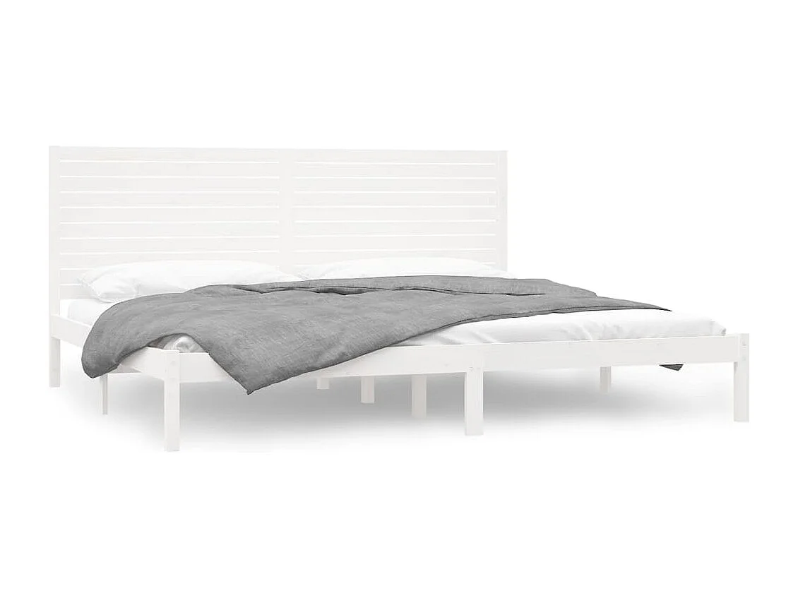 Lit double | Lit adulte | Cadre de lit blanc 200x200 cm bois massif