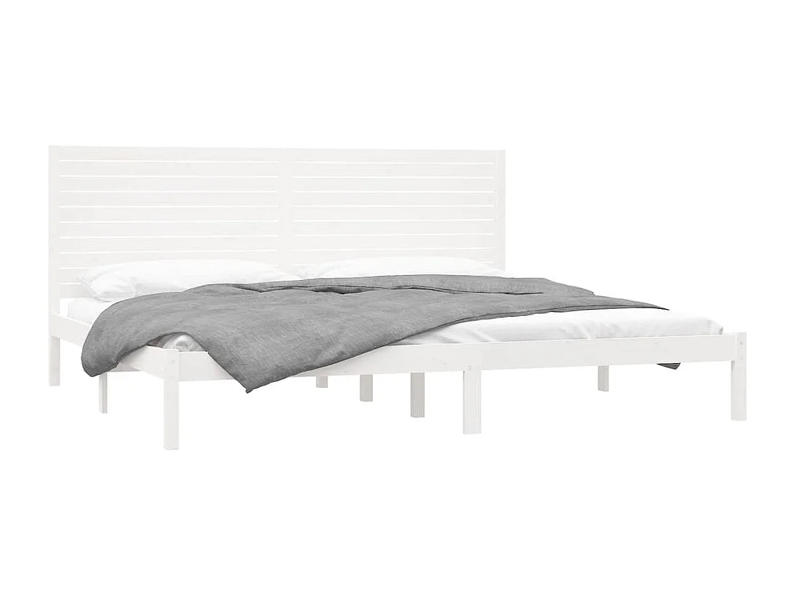 Lit double | Lit adulte | Cadre de lit blanc 200x200 cm bois massif