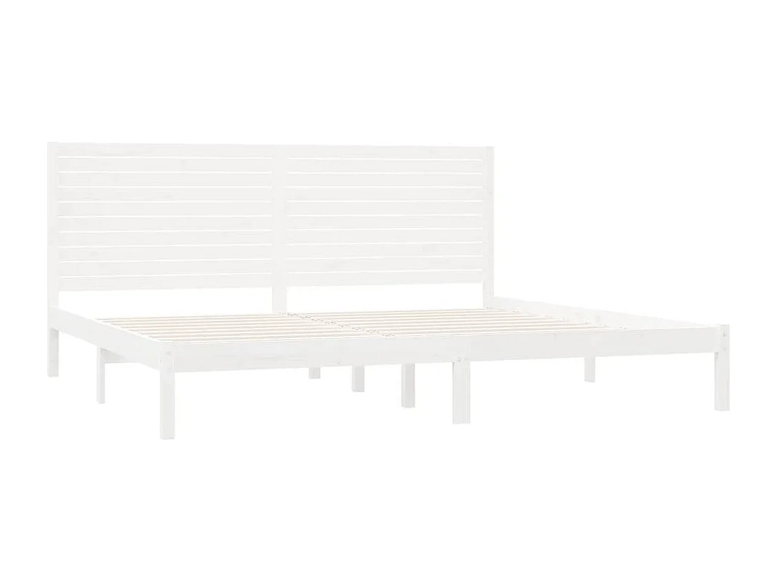 Lit double | Lit adulte | Cadre de lit blanc 200x200 cm bois massif