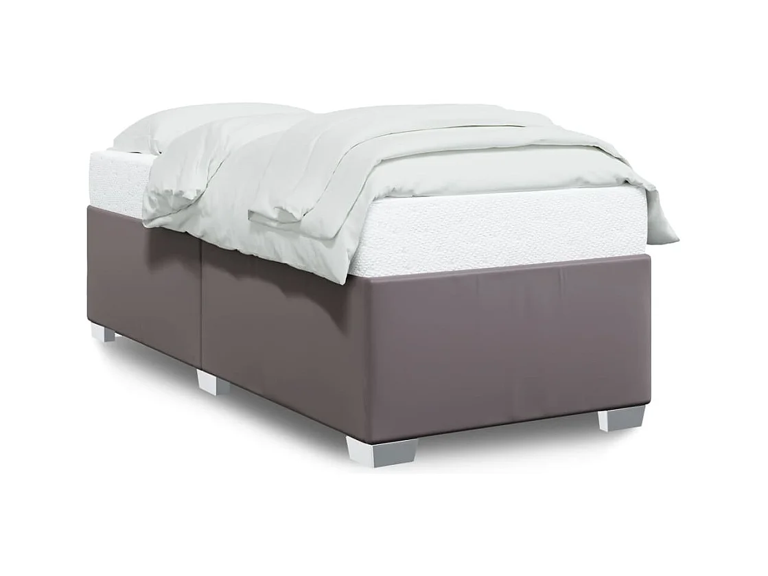 Letto per adulti | Letto singolo | Giroletto Grigio 80x200 cm in Similpelle