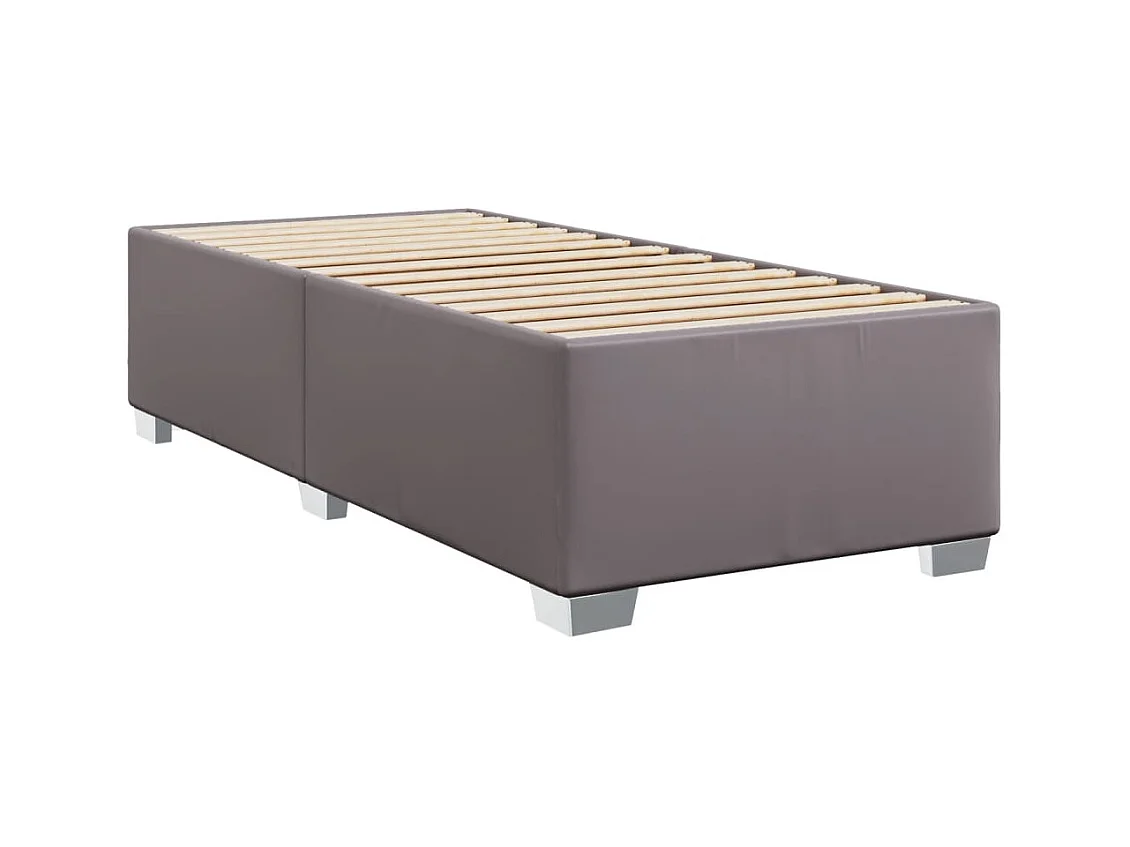 Letto per adulti | Letto singolo | Giroletto Grigio 80x200 cm in Similpelle