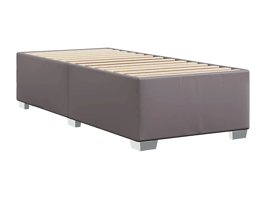 Lit simple | Lit adulte, enfant | Cadre de lit gris 80x200 cm similicuir