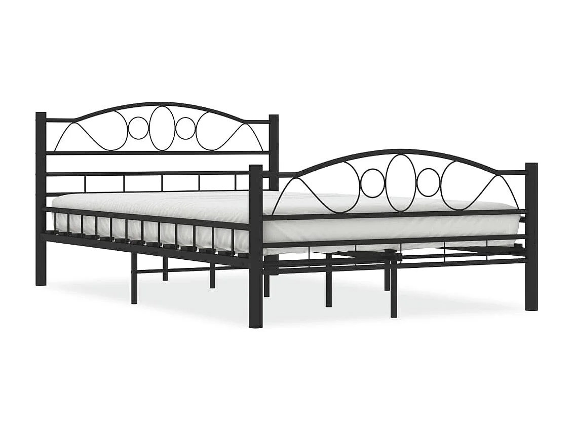 Lit simple | Lit adulte, enfant | Cadre de lit noir acier 120x200 cm