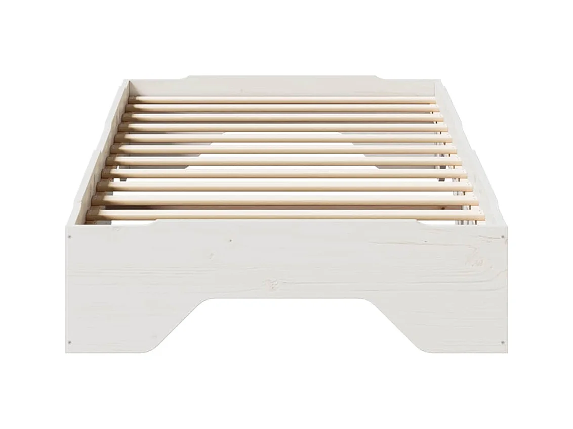 Letto per adulti | Letto singolo | Giroletto senza Materasso Impilabile Bianco 90x190 cm Legno