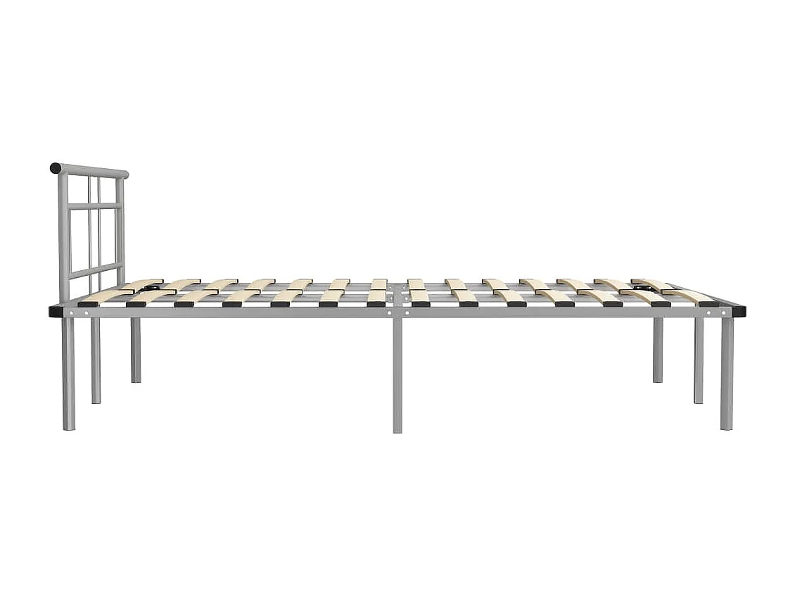 Lit double | Lit adulte | Cadre de lit gris métal 140x200 cm