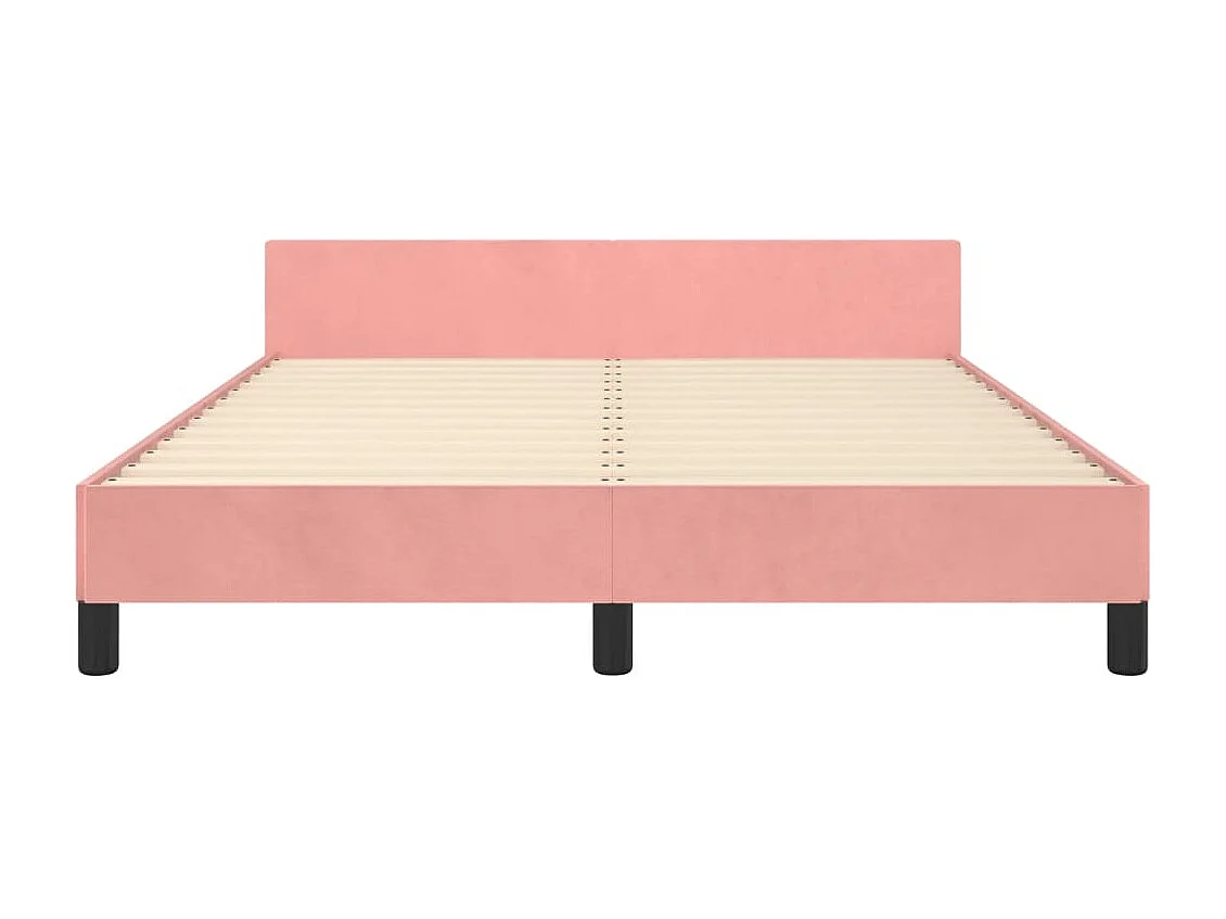 Lit double | Lit adulte | Cadre de lit rose 140x190 cm velours