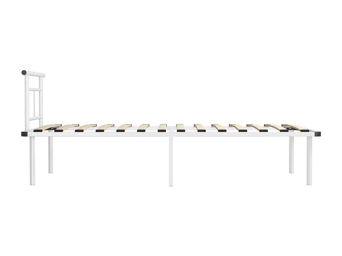 Lit simple | Lit adulte, enfant | Cadre de lit blanc métal 90x200 cm