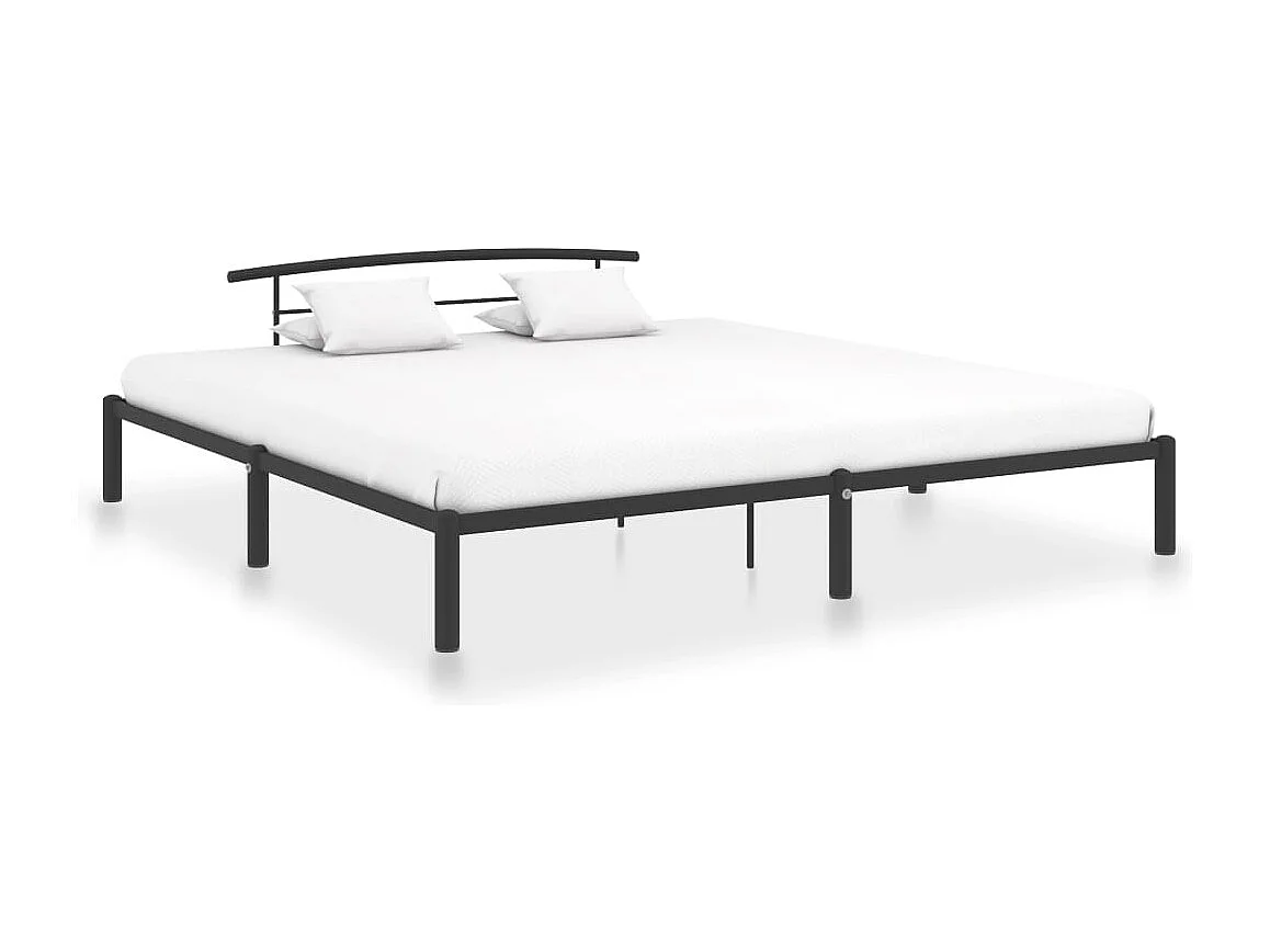 Lit double | Lit adulte | Cadre de lit noir métal 200x200 cm