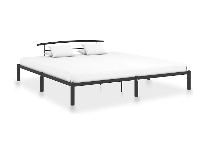Lit double | Lit adulte | Cadre de lit noir métal 200x200 cm