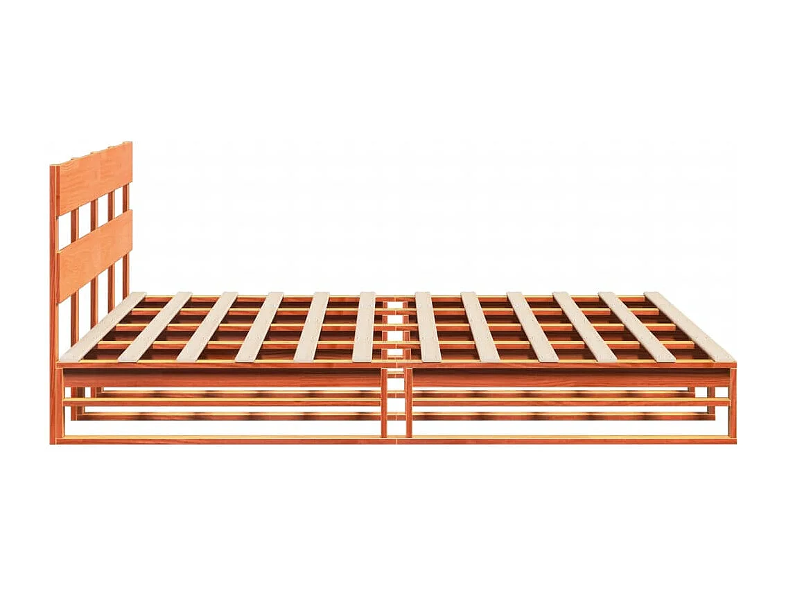 Lit double | Lit adulte | Cadre de lit cire marron 200x200cm bois pin massif