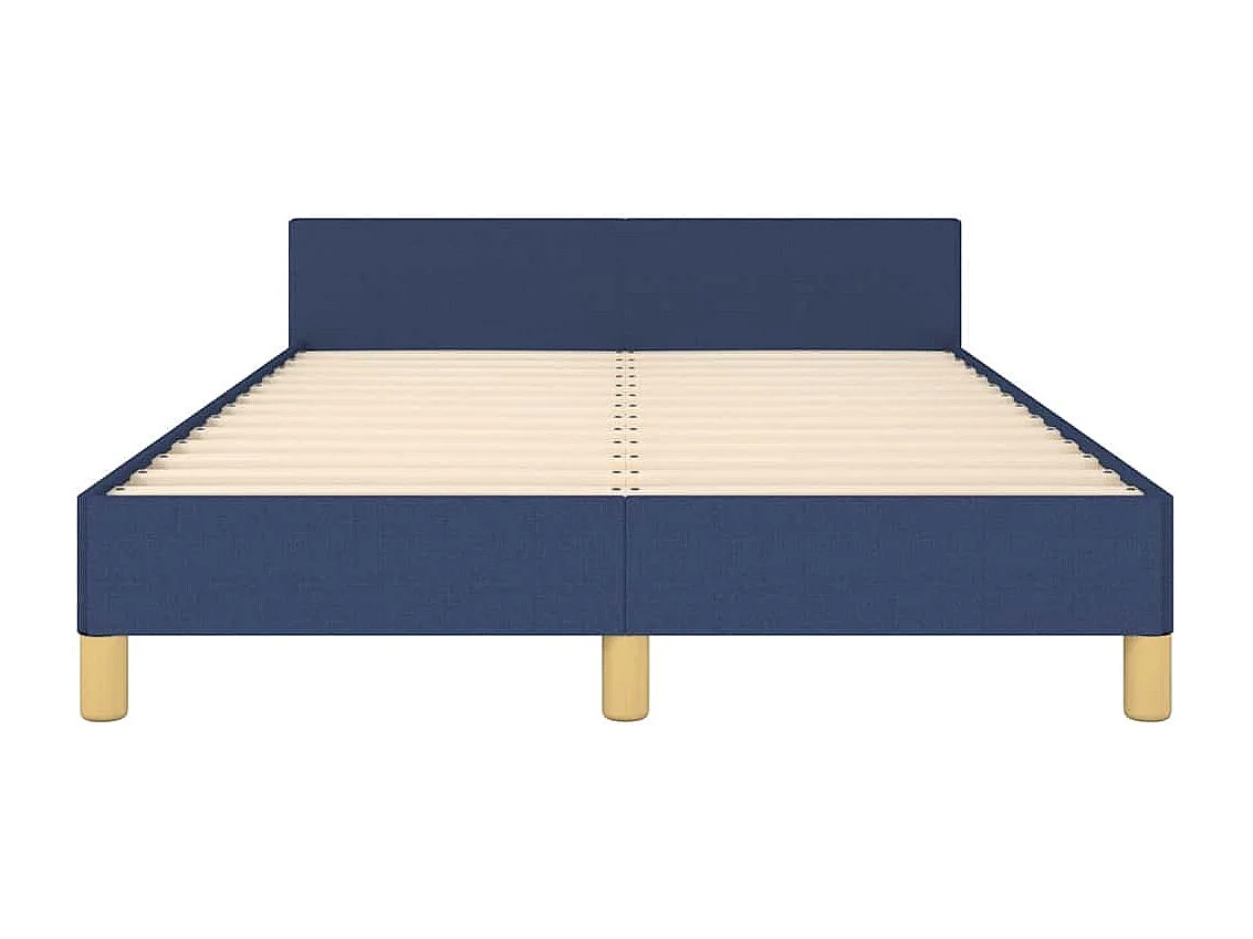 Lit simple | Lit adulte, enfant | Cadre de lit avec tête de lit bleu 120x200cm tissu