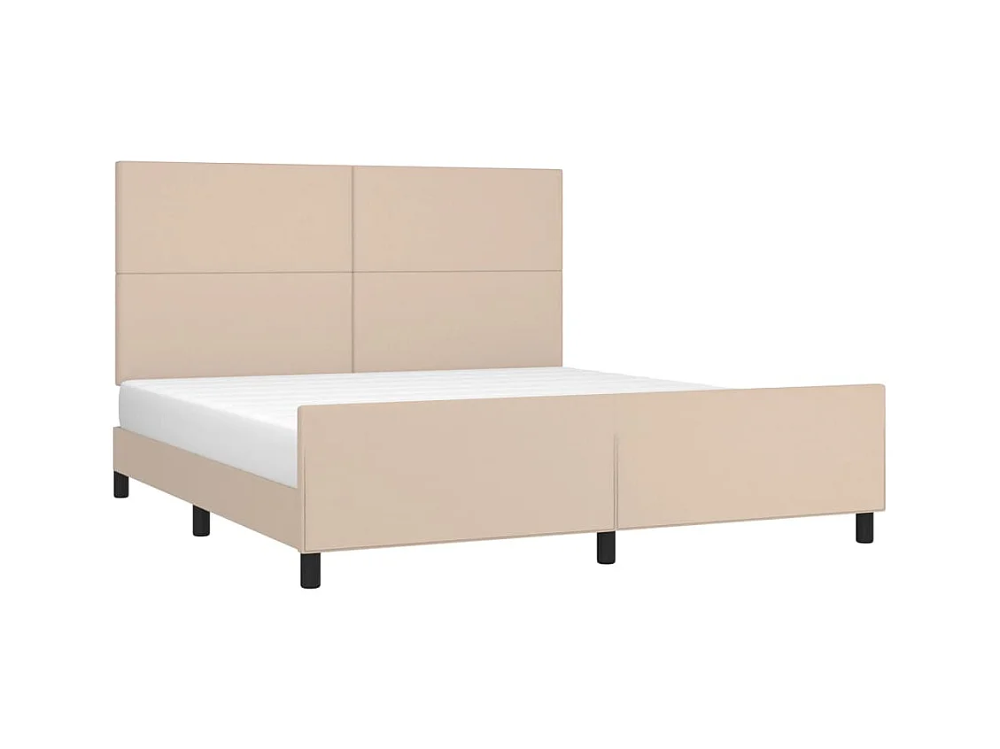 Letto per adulti | Letto matrimoniale | Giroletto con Testiera Cappuccino 160x200 cm in Similpelle