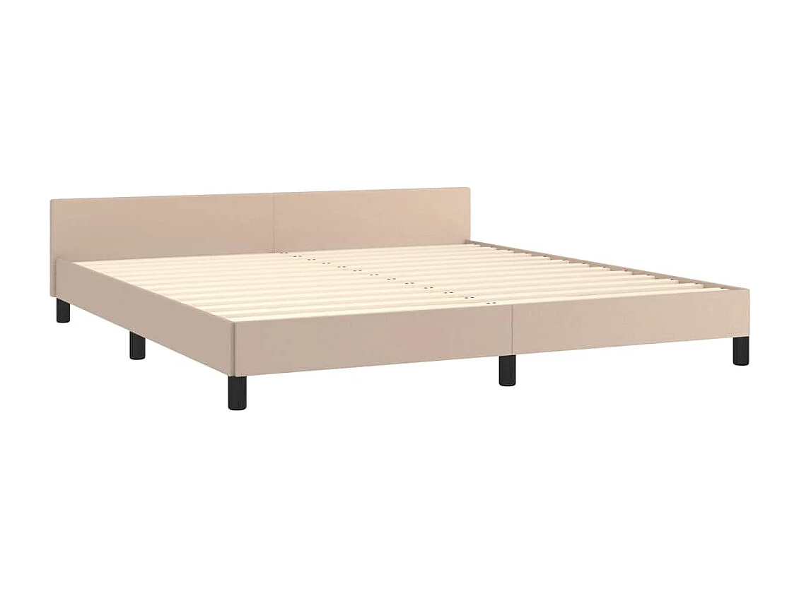 Letto per adulti | Letto matrimoniale | Giroletto con Testiera Cappuccino 160x200 cm in Similpelle