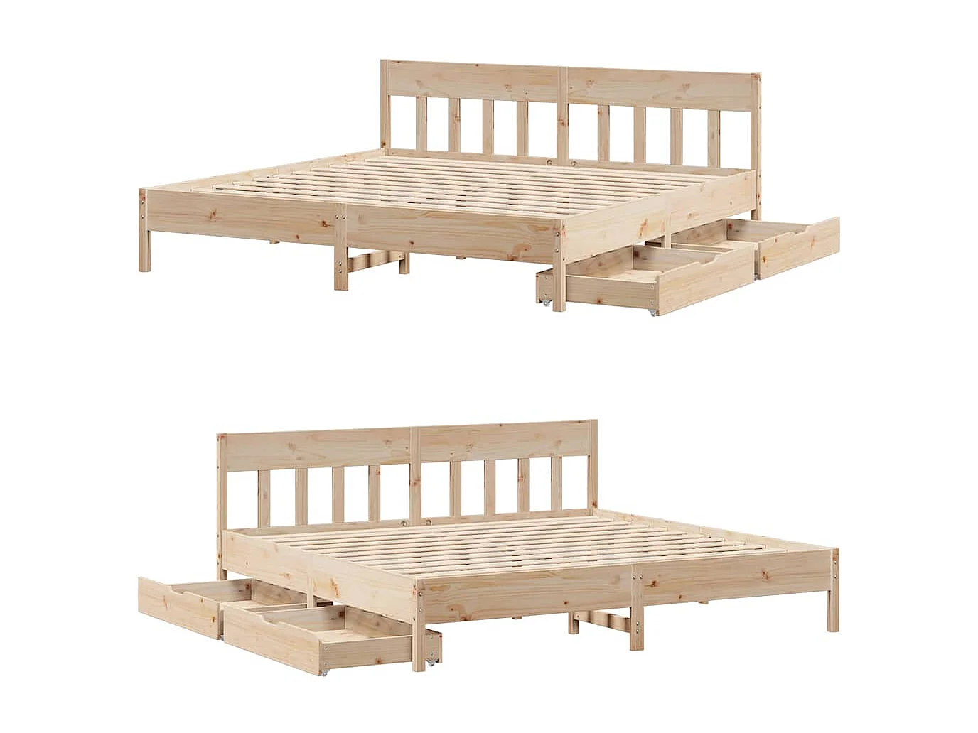 Lit double | Lit adulte | Cadre de lit 180x200 cm bois massif de pin