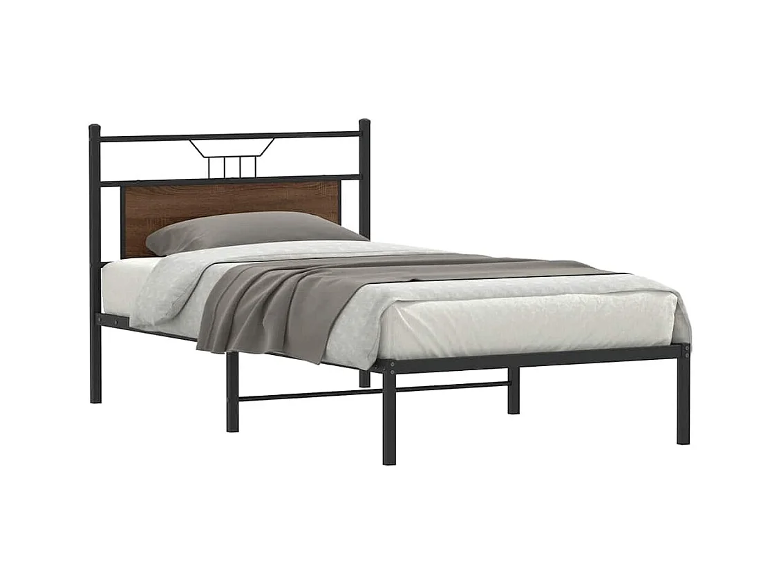 Letto per adulti | Letto singolo | Giroletto senza Materasso Rovere Marrone 100x200 cm Truciolato