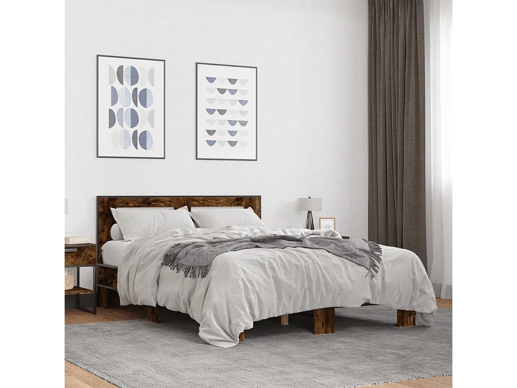 Lit simple | Lit adulte, enfant | Cadre de lit chêne fumé 120x200 cm