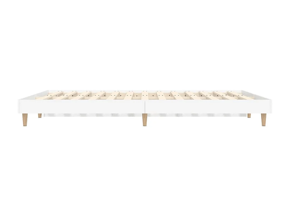 Lit double | Lit adulte | Cadre de lit blanc 135x190 cm bois d'ingénierie