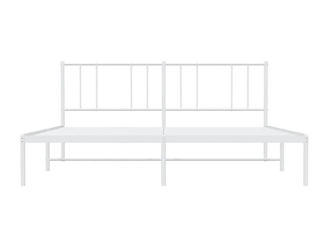 Lit double | Lit adulte | Cadre de lit métal et tête de lit blanc 180x200 cm