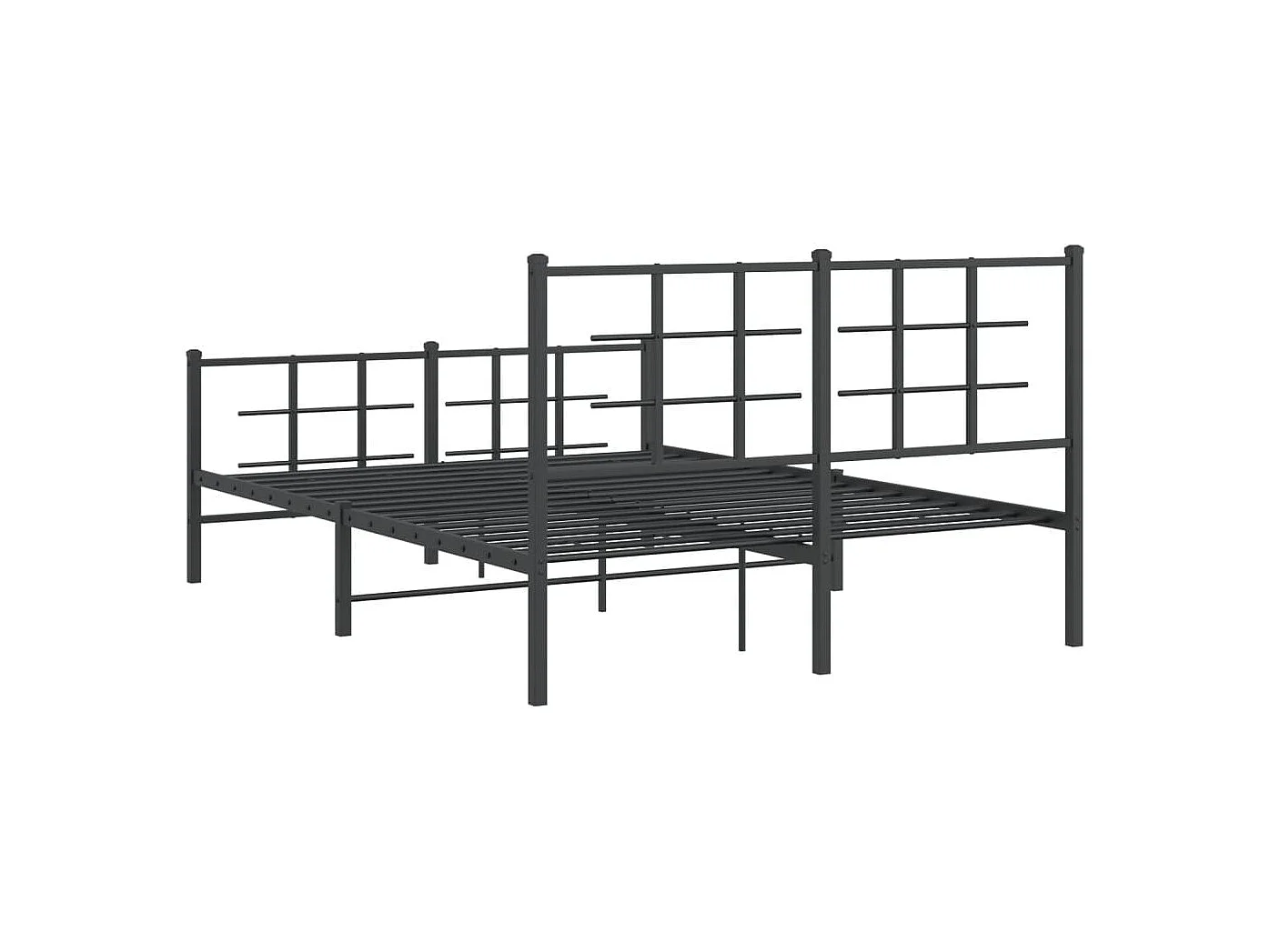 Lit double | Lit adulte | Cadre de lit métal avec pied de lit noir 140x190cm