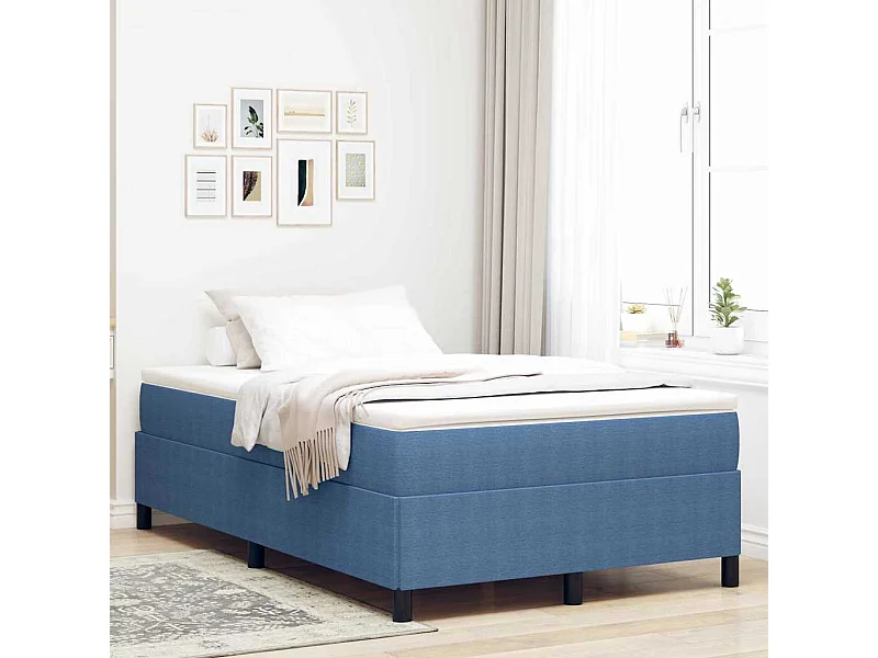 Lit simple | Lit adulte, enfant | Cadre de lit Bleu 120x200 cm Tissu en velours côtelé