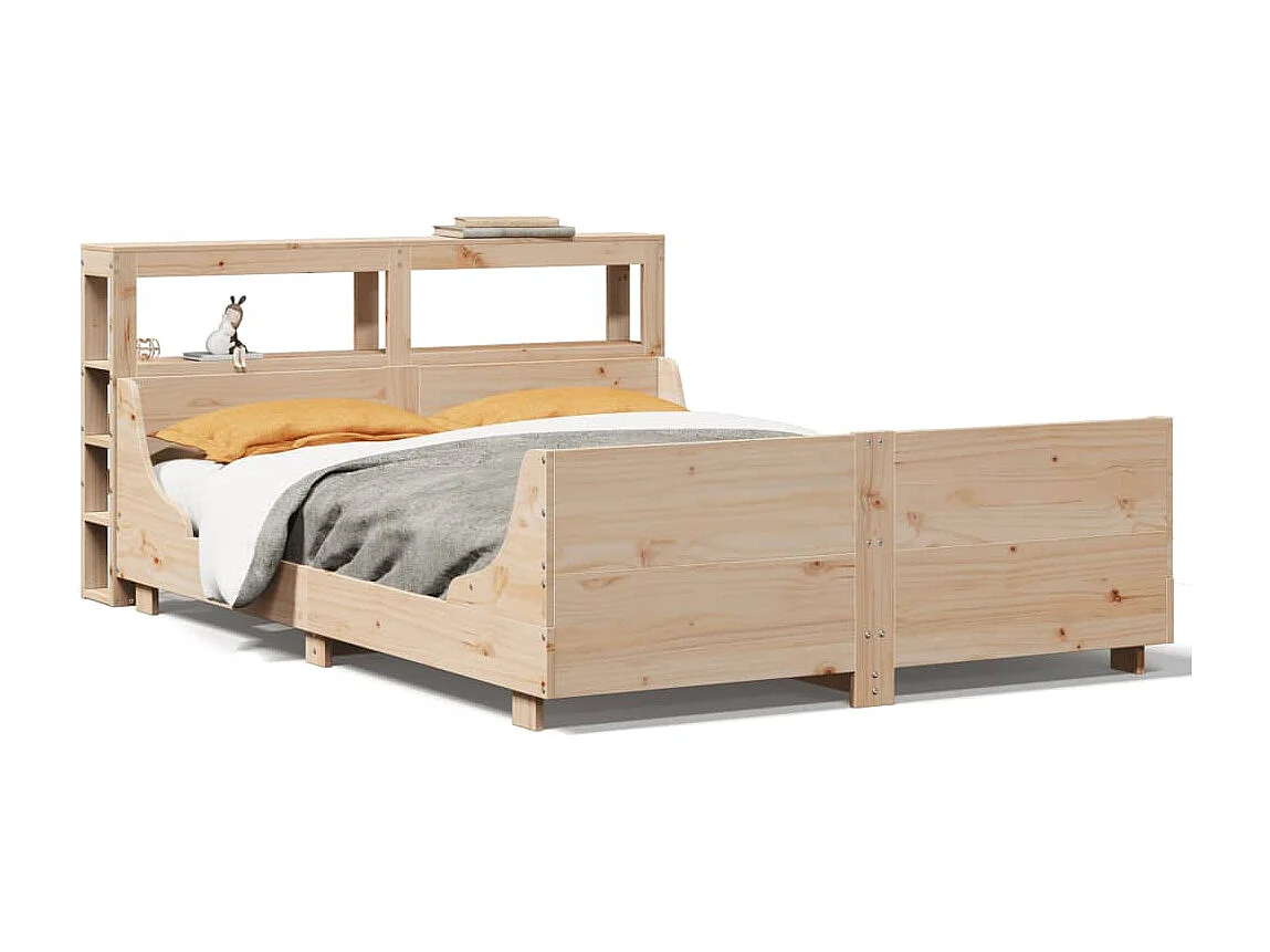 Letto singolo | Giroletto | Letto senza Materasso 120x190 cm in Legno Massello di Pino