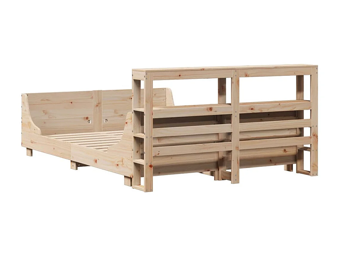 Letto singolo | Giroletto | Letto senza Materasso 120x190 cm in Legno Massello di Pino