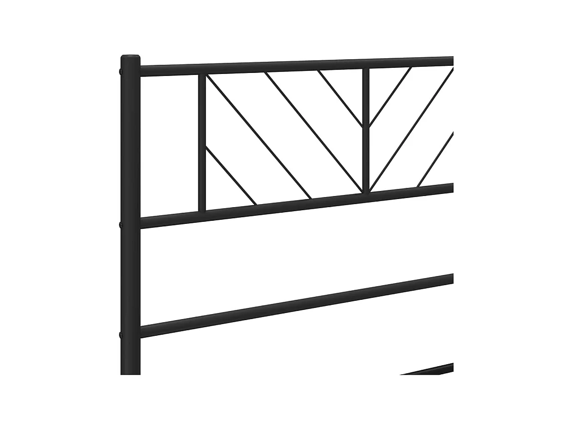 Lit double | Lit adulte | Cadre de lit métal avec pied de lit noir 140x190cm