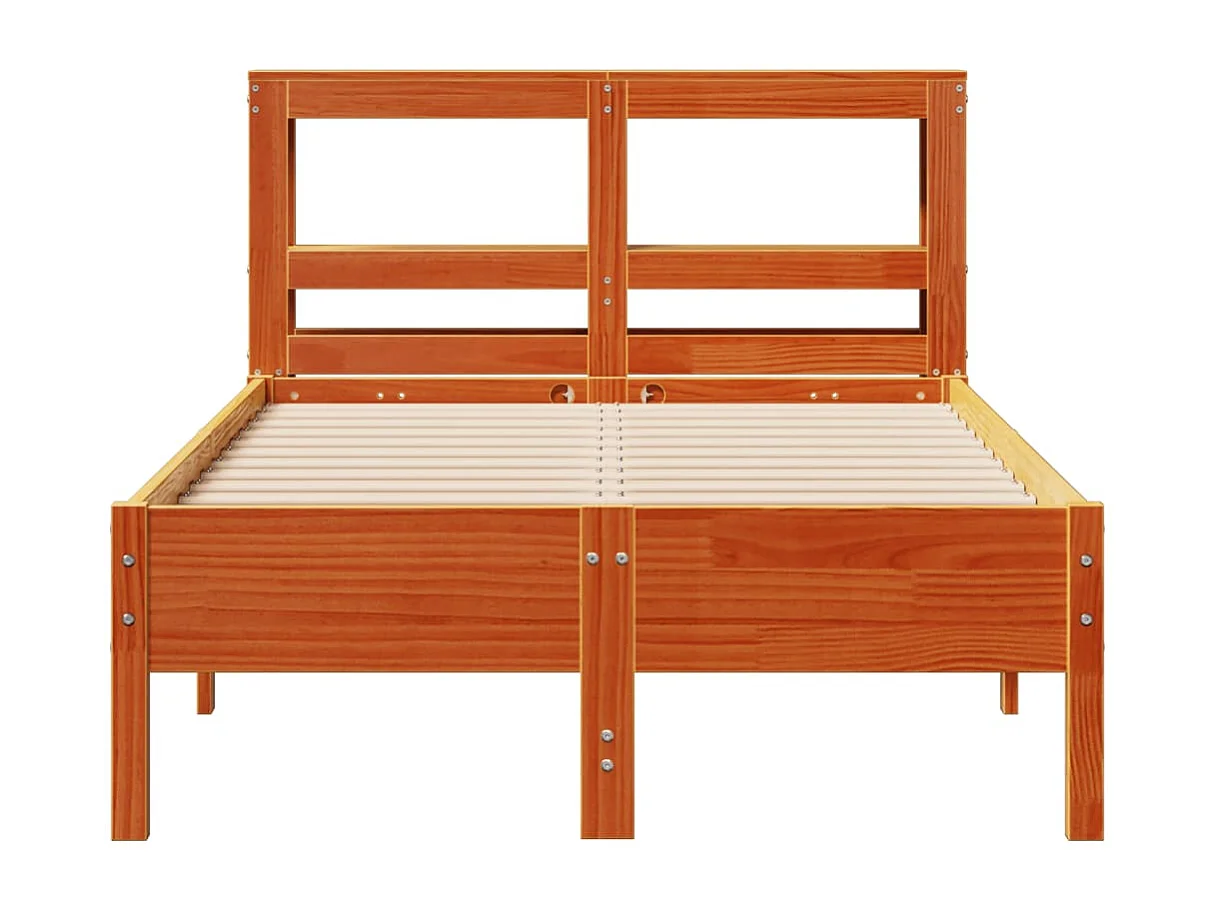Lit simple | Lit adulte, enfant | Cadre de lit cire marron 75x190 cm bois pin massif