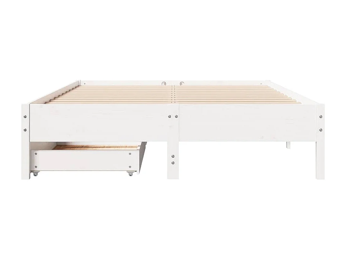 Lit simple | Lit adulte, enfant | Cadre de lit blanc 120x200 cm bois de pin massif