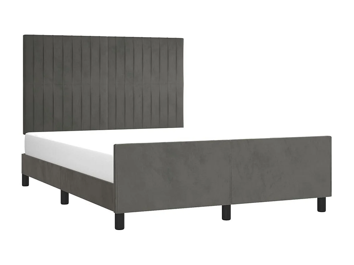 Lit double | Lit adulte | Cadre de lit gris foncé 140x200 cm velours