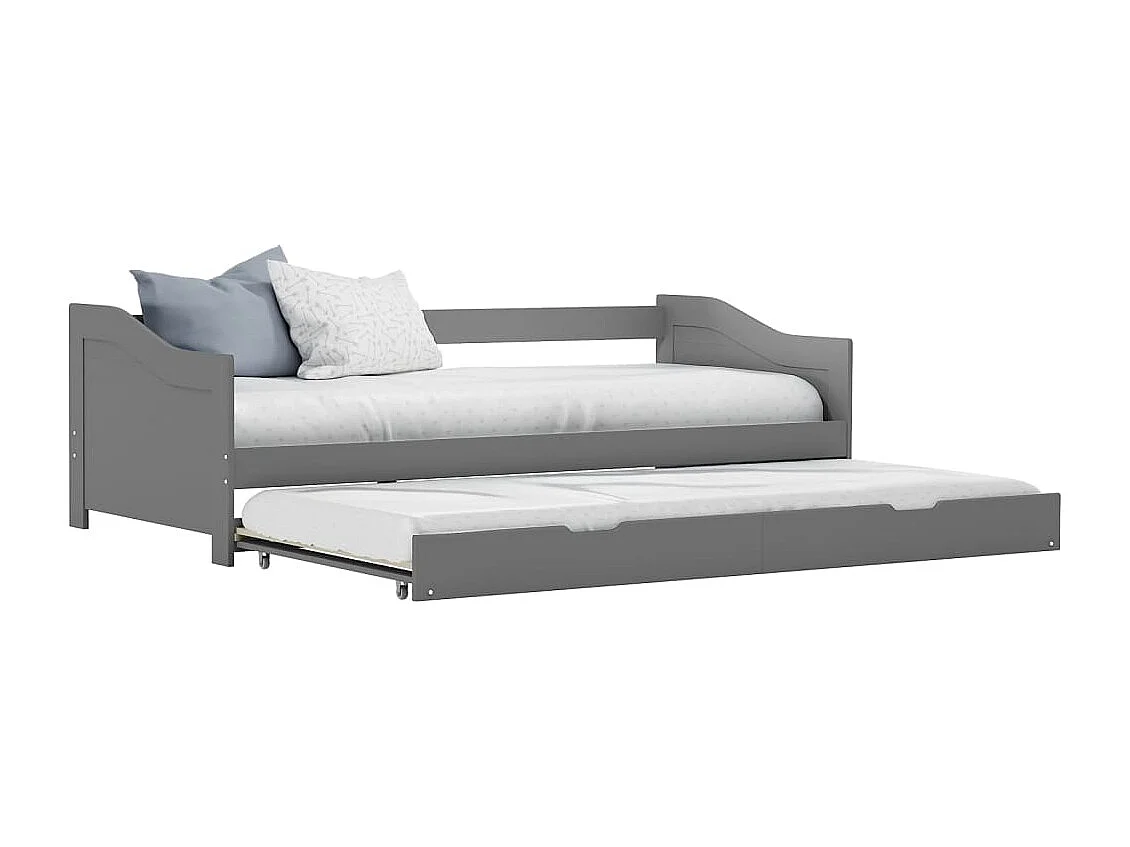 Lit simple | Lit adulte, enfant | Cadre de lit extensible gris 90x200 cm