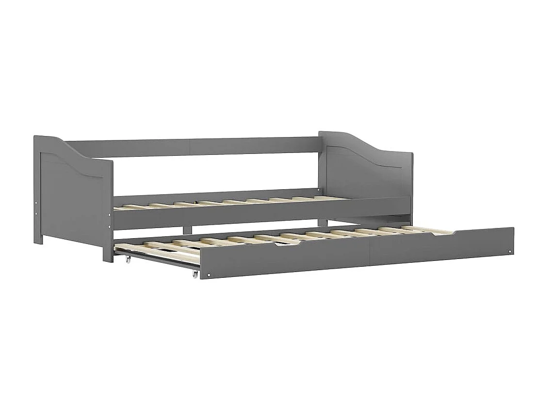 Lit simple | Lit adulte, enfant | Cadre de lit extensible gris 90x200 cm