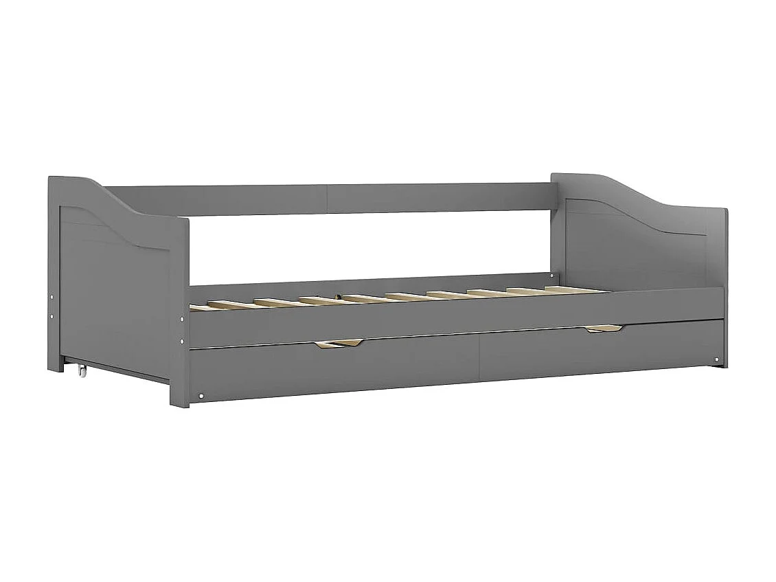 Lit simple | Lit adulte, enfant | Cadre de lit extensible gris 90x200 cm