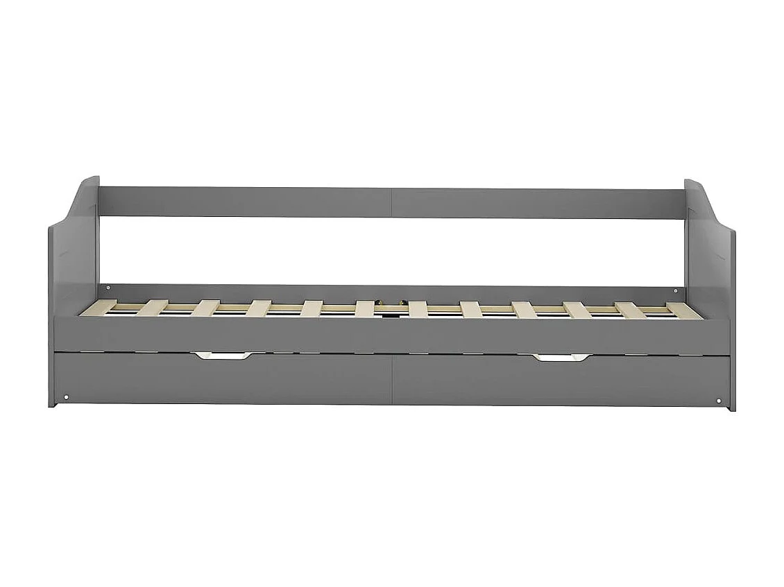 Lit simple | Lit adulte, enfant | Cadre de lit extensible gris 90x200 cm