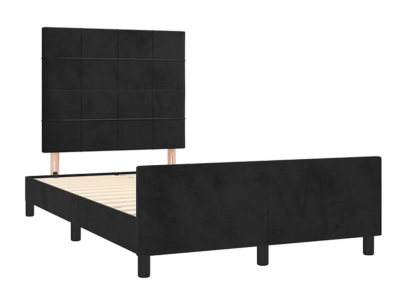Lit simple | Lit adulte, enfant | Cadre de lit noir 120x190 cm velours