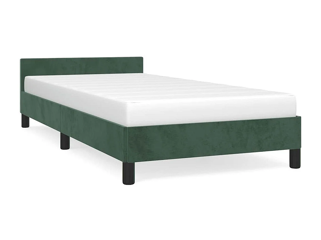 Lit simple | Lit adulte, enfant | Cadre de lit vert foncé 90x200 cm velours