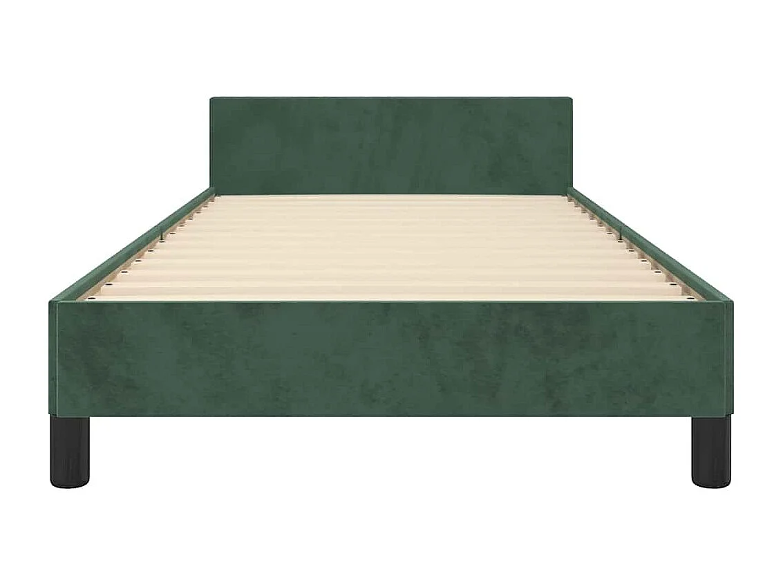 Lit simple | Lit adulte, enfant | Cadre de lit vert foncé 90x200 cm velours