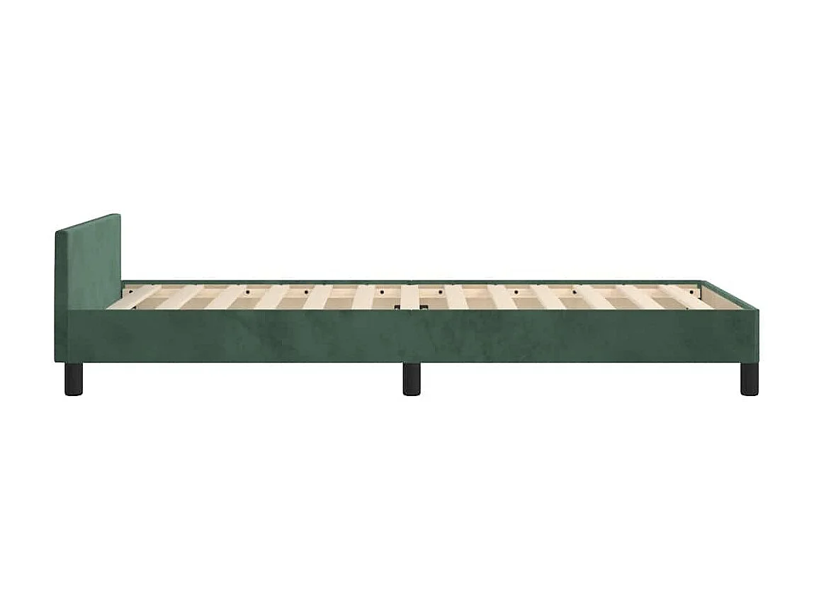 Lit simple | Lit adulte, enfant | Cadre de lit vert foncé 90x200 cm velours