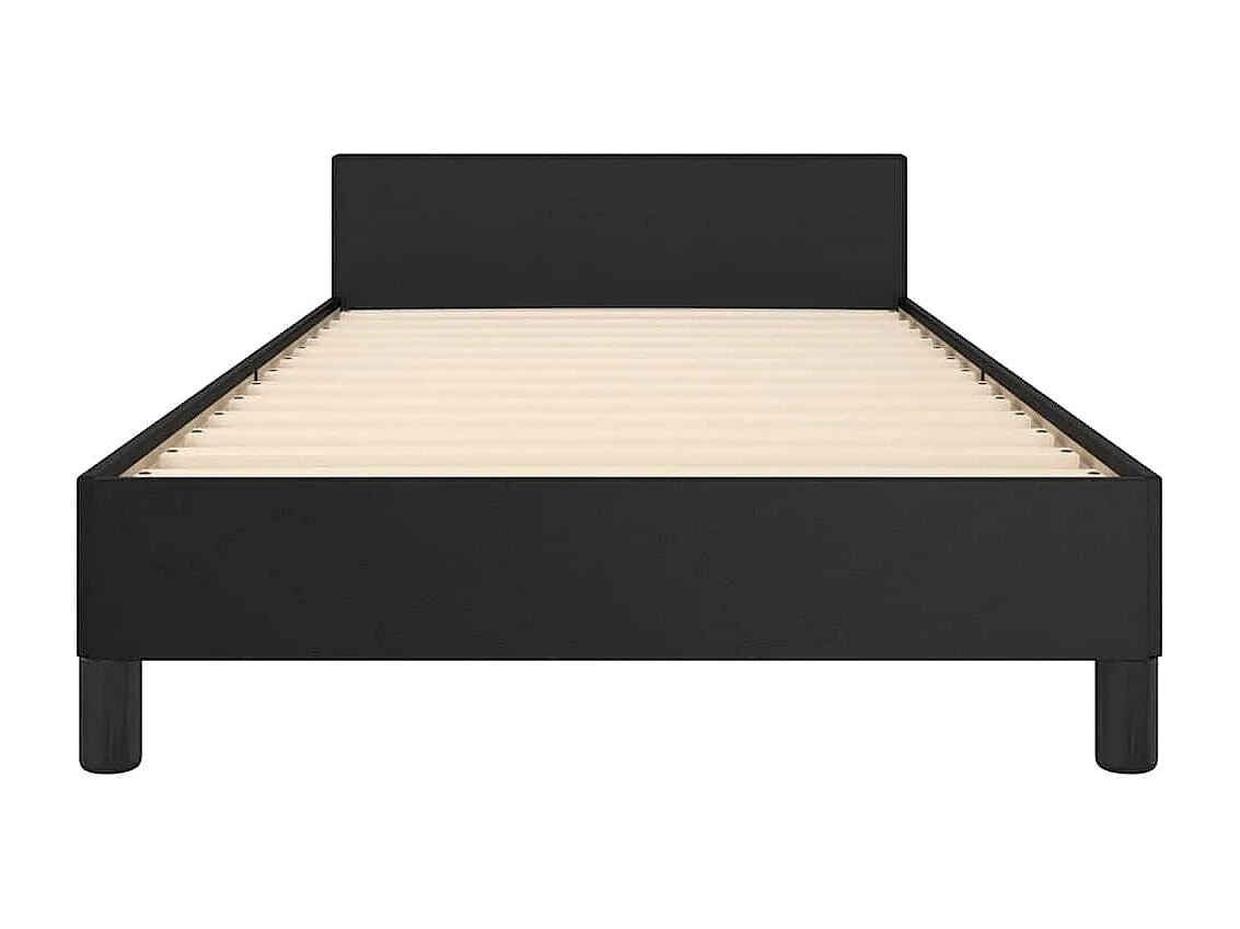 Lit simple | Lit adulte, enfant | Cadre de lit avec tête de lit noir 100x200 cm