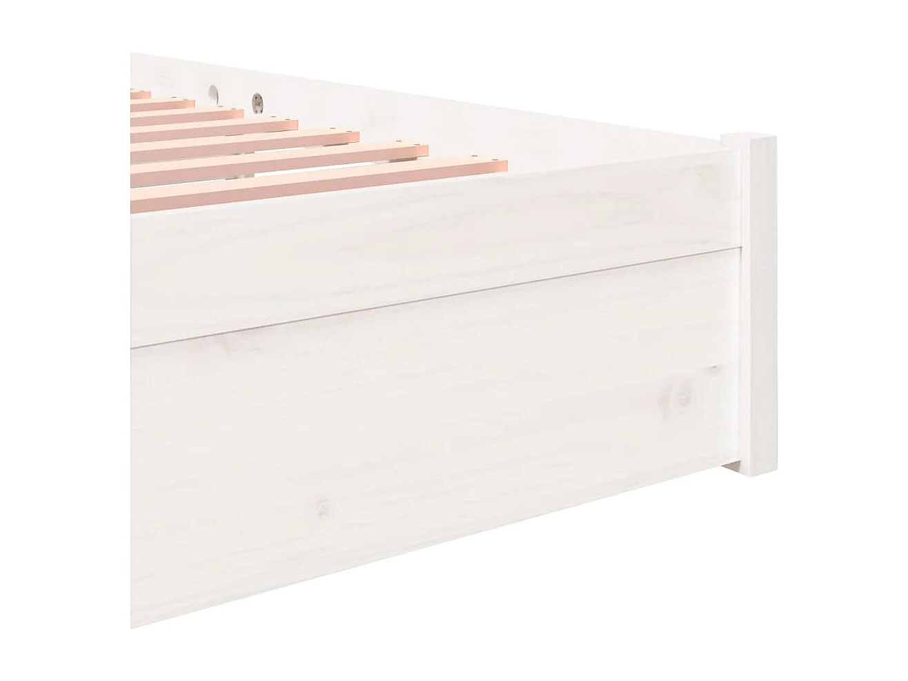 Lit double | Lit adulte | Cadre de lit blanc bois massif 200x200 cm