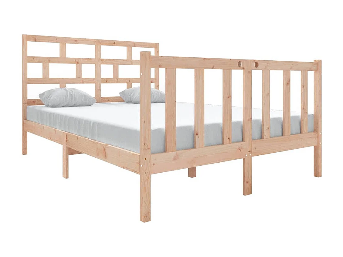 Lit double | Lit adulte | Cadre de lit bois massif 140x190 cm
