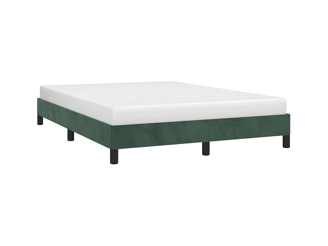 Lit double | Lit adulte | Cadre de lit vert foncé 140x190 cm velours