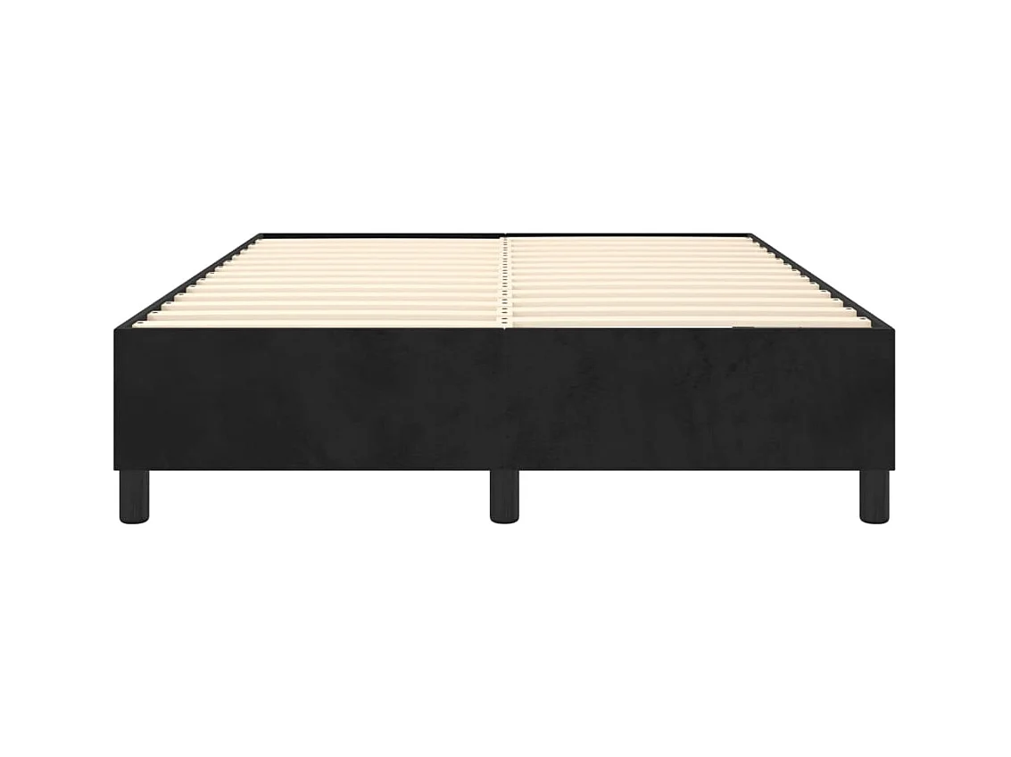 Lit double | Lit adulte | Cadre de lit noir 140x190 cm velours