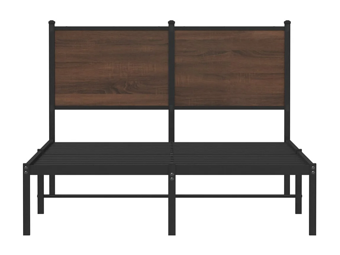 Lit simple | Lit adulte, enfant | Cadre de lit en métal chêne marron 120x190 cm
