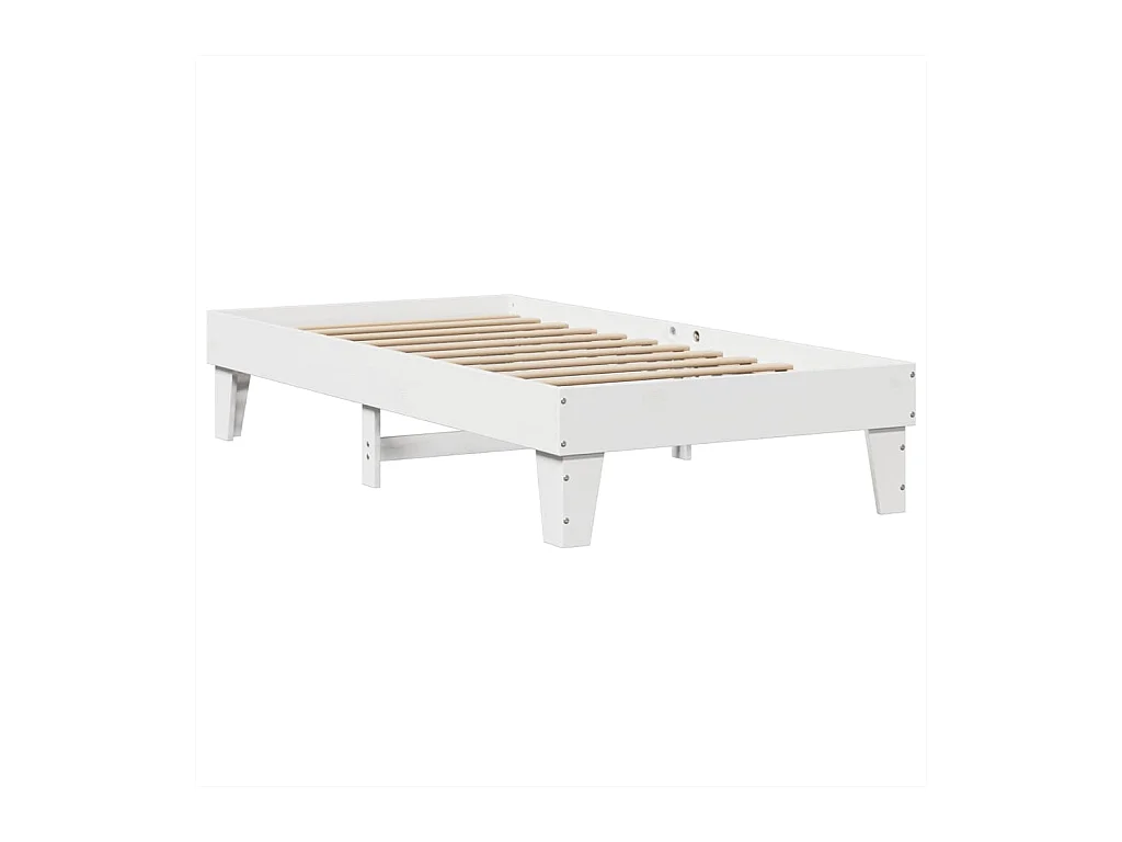 Letto per adulti | Letto singolo | Giroletto senza Materasso Bianco 100x200 cm Legno Massello Pino
